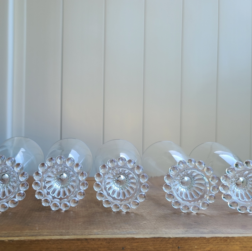 Vintage Anchor Hocking Berwick Vintage Boopie clear water goblets - Picture 3 of 8